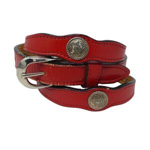 Vintage Circle Y Red Leather Western Concho Belt